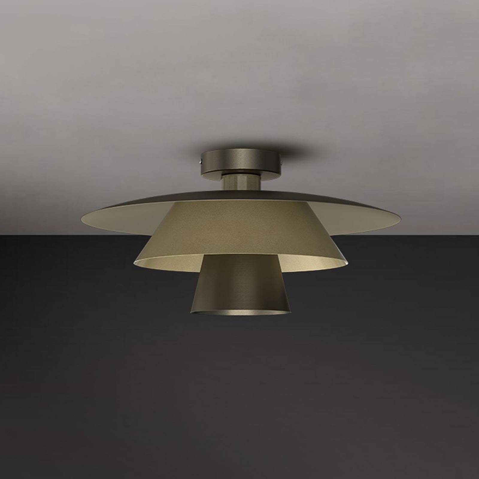 Deckenleuchte Plato, titan/goldfarben, Metall, Ø 38 cm, E27 Deckenleuchte Plato, titan/goldfarben, Metall, Ø 38 cm, E27 von Luminex
