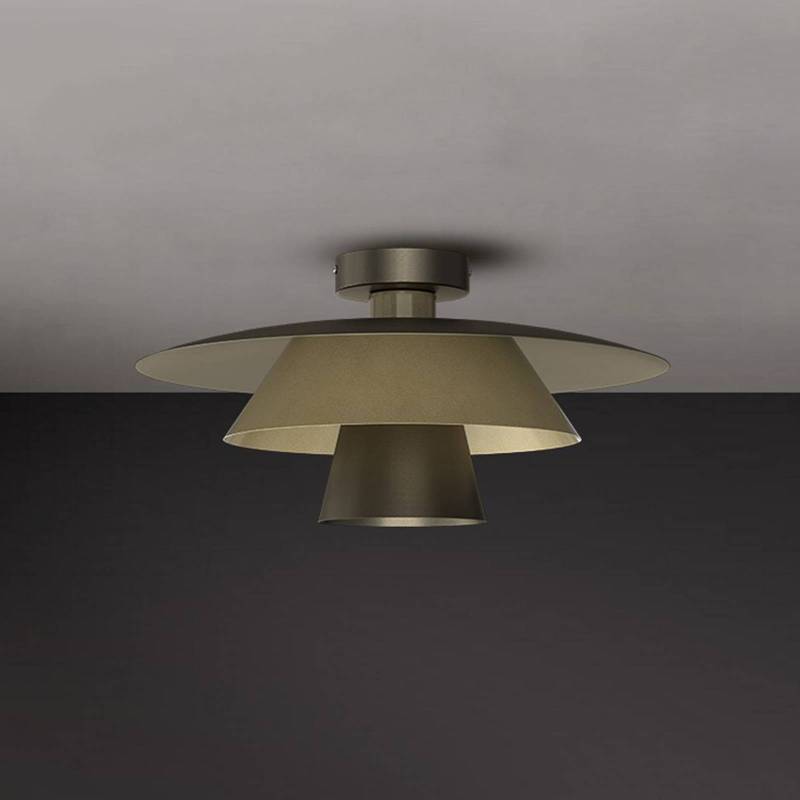 Deckenleuchte Plato, titan/goldfarben, Metall, Ø 38 cm, E27 von Luminex