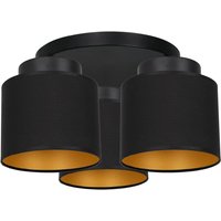 Deckenleuchte Stoff Schirm Schwarz Gold E27 Deckenleuchte Stoff Schirm Schwarz Gold E27 von Luminex