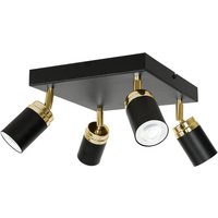 Deckenspot eckig 4-flammig GU10 Schwarz Gold EVIE von Luminex