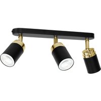 Deckenstrahler Metall 3-flammig Schwarz Gold GU10 von Luminex