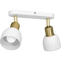 Deckenstrahler Weiß Gold 2 flammig Metall Retro von Luminex