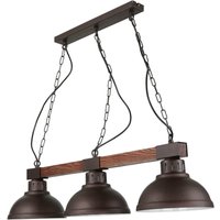 Große Hängeleuchte 3xE27 L:72cm Echt Holz HAKON von Luminex