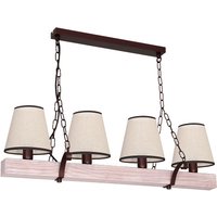 Pendelleuchte Holz Balken B: 72 cm 4x E27 Braun Beige Pendelleuchte Holz Balken B: 72 cm 4x E27 Braun Beige von Luminex