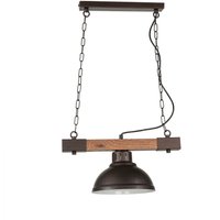 HAKON Lampe hängend Echt Holz Braun Metall Vintage HAKON Lampe hängend Echt Holz Braun Metall Vintage von Luminex