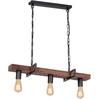 Hängelampe Holz Metall 3 flammig länglich E27 von Luminex