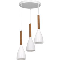 Hängelampe Metall Holz Weiß Skandinavisches Design von Luminex