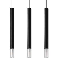 Hängelampe Schwarz Metall Glas 3-flammig G9 schmal Hängelampe Schwarz Metall Glas 3-flammig G9 schmal von Sollux