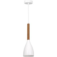 Hängelampe Skandinavisch Weiß Metall Holz Ø11cm Hängelampe Skandinavisch Weiß Metall Holz Ø11cm von Luminex
