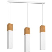 Hängelampe Weiß Metall Holz Skandinavisch 3 von Luminex