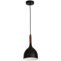Hängeleuchte Metall Schirm Holz Ø17cm Schwarz E27 Hängeleuchte Metall Schirm Holz Ø17cm Schwarz E27 von Luminex