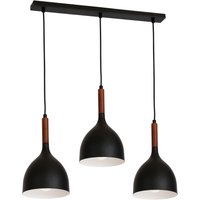 Hängeleuchte Schwarz Metall Holz länglich von Luminex