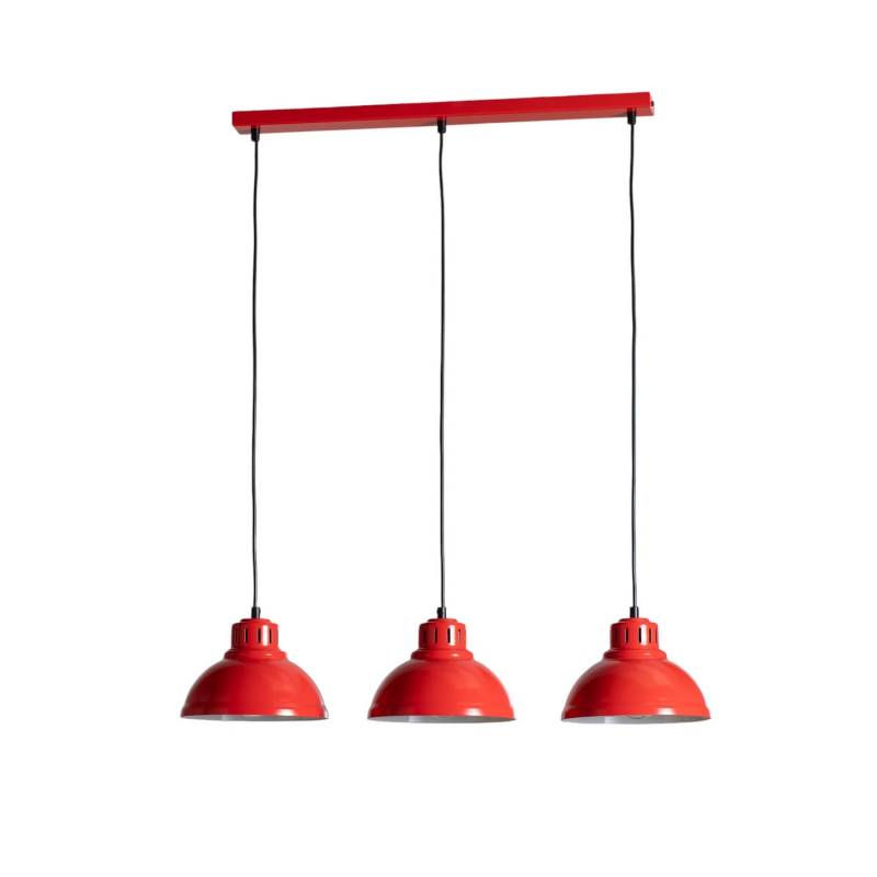 Luminex Hängeleuchte Sven Dreiflammig Rot Stahl E27 Deckenlampe Lampe Leuchte B-Ware von Luminex