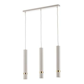 Luminex Pendelleuchte Rondo Hängeleuchte Hängelampe Weiß Gold Dreiflammig Lang B-Ware von Luminex