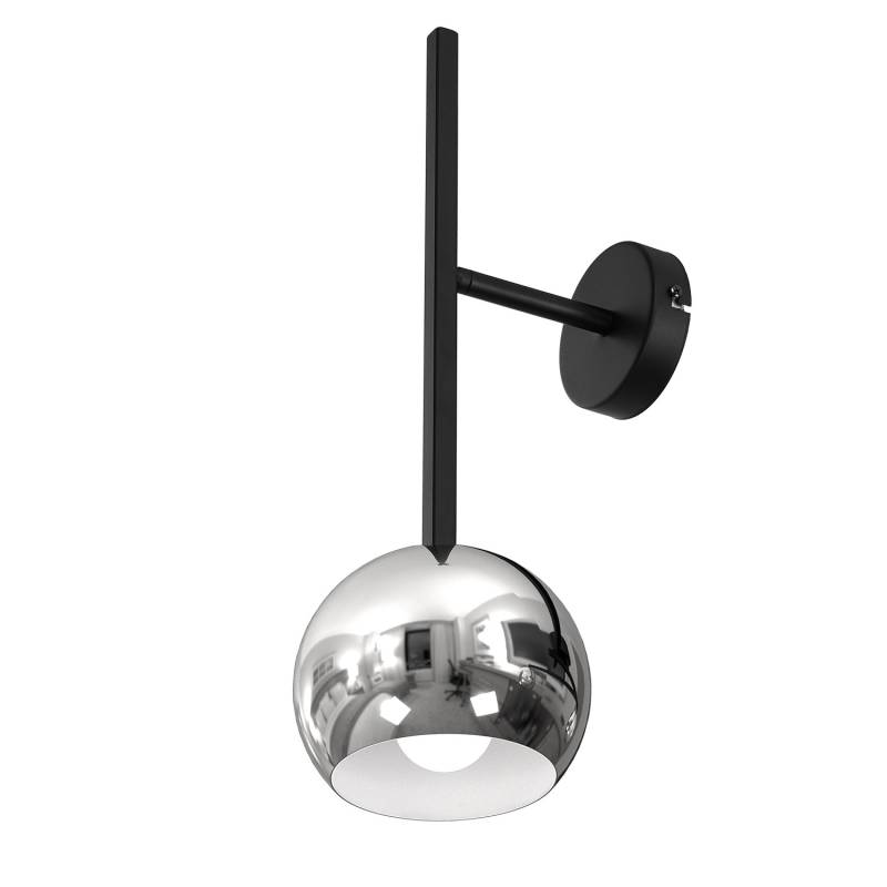 Luminex Wandleuchte Luminex Mira Schwarzer Metallschirm Chrom 1 Flammig Lampe B-Ware von Luminex