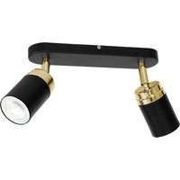 Spot Strahler Decke Schwarz Gold GU10 Metall EVIE von Luminex