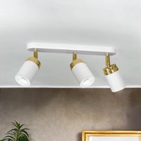 Spot Strahler Decke Weiß Gold 3x GU10 Metall EVIE von Luminex