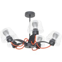 Tiefe Industrie Deckenleuchte E27 in Rot von Luminex