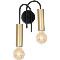 Wandleuchte Modern Messing Schwarz Metall für 2x von Luminex