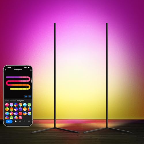LuminexDesigns 2ER LED Stehlampe RGB Standleuchte 150cm - Ecklampe Dimmbar Bunt mit Fernbedienung Alexa Steuerung Ambientebeleuchtung Wohnzimmer Lichtsäule Farbeweschel für Schlafzimmer Spielzimmer LuminexDesigns 2ER LED Stehlampe RGB Standleuchte 150cm - Ecklampe Dimmbar Bunt mit Fernbedienung Alexa Steuerung Ambientebeleuchtung Wohnzimmer Lichtsäule Farbeweschel für Schlafzimmer Spielzimmer von LuminexDesigns