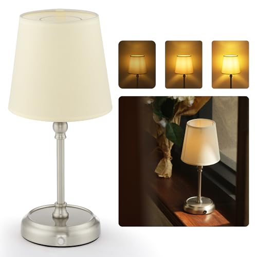LuminexDesigns Kabellose LED-Nachttischlampe – Wiederaufladbare Tischlampe mit Akku & USB, Touch-Dimmung, modernes Industrie-Design, silber, drehbar mit Magnetfuß, für Schlafzimmer & Wohnzimmer LuminexDesigns Kabellose LED-Nachttischlampe – Wiederaufladbare Tischlampe mit Akku & USB, Touch-Dimmung, modernes Industrie-Design, silber, drehbar mit Magnetfuß, für Schlafzimmer & Wohnzimmer von LuminexDesigns