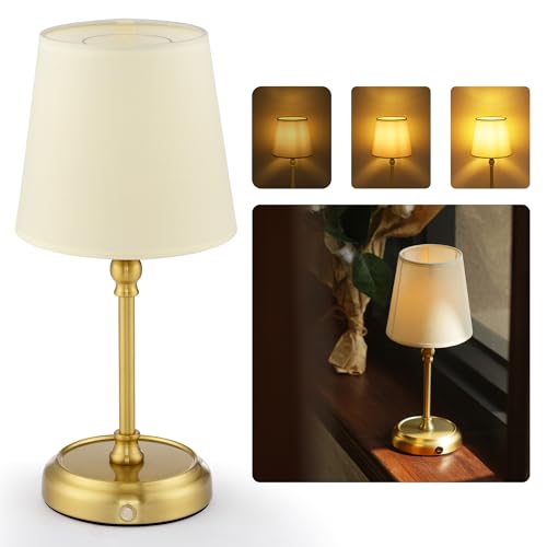 LuminexDesigns Kabellose Tischlampe – Wiederaufladbare Touch-Lampe mit E12 3000K dimmbarer Glühbirne, 5200mAh Akku, Stoff- & Acrylschirm, USB-C-Aufladung, für Schlafzimmer & Wohnzimmer LuminexDesigns Kabellose Tischlampe – Wiederaufladbare Touch-Lampe mit E12 3000K dimmbarer Glühbirne, 5200mAh Akku, Stoff- & Acrylschirm, USB-C-Aufladung, für Schlafzimmer & Wohnzimmer von LuminexDesigns