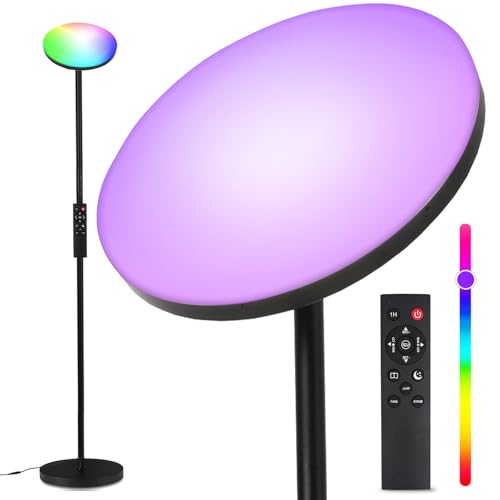 LuminexDesigns LED Stehlampe Deckenfluter, 36W Super Hell Dimmbar Stehlampe 2700K-6500K RGB Stufenloses Dimmen, Fernbedienung und Touch-Steuerung für Wohnzimmer Schlafzimmer Büro von LuminexDesigns