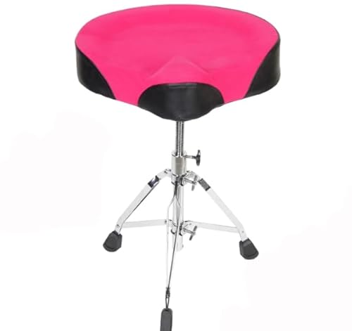 Luminexia Satteltrommelhocker,höhenverstellbarer Trommelhocker 43~60cm,Einstellbar Drum Throne Stool,Drum Hocker mit Gepolstertem Sitz,Schlagzeughocker Tragbar,abnehmbar,mit Trommelstock von Luminexia