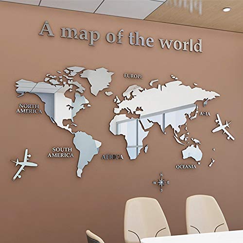 3D DIY Weltkarte Wandaufkleber Kristalldekoration Büro Studie Wohnzimmer Sofa Hintergrund Wandaufkleber Dreidimensionale Wanddekoration Wandbilder Wandsticker Wandtattoo von Luming