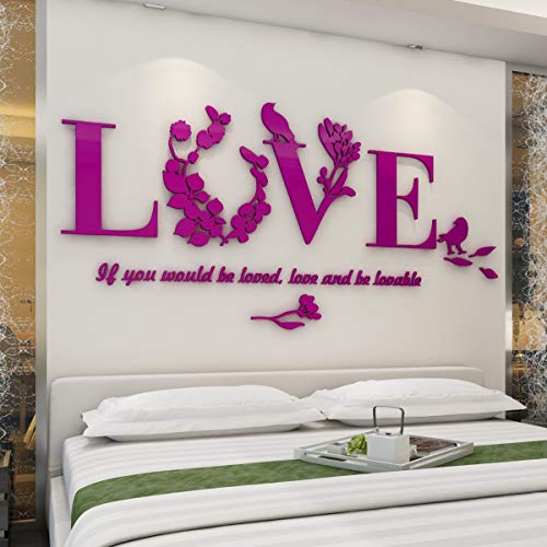 Love Wandtattoo 3D Wandaufkleber Innendekoration Heimdeko Geeignet für Schlafzimmer Wohnzimmer Hintergrund Wandkunst Sticker Wandbilder von Luming