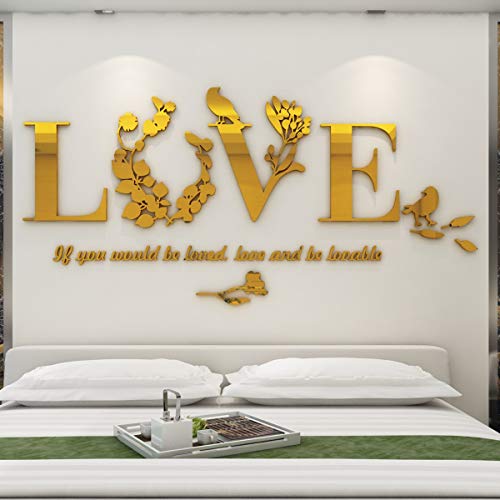 Love Wandtattoo 3D Wandaufkleber Innendekoration Heimdeko Geeignet für Schlafzimmer Wohnzimmer Hintergrund Wandkunst Sticker Wandbilder von Luming