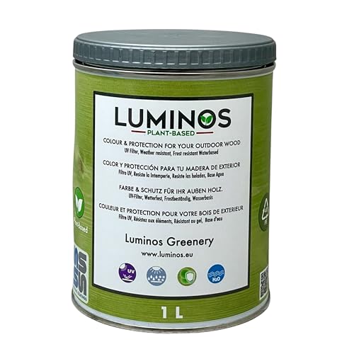 Luminos LUM1107 - GREENERY- Biopolymer-Lasur auf Wasserbasis. Verwendung für Holz im Außenbereich - Grün Grass 1L von Solrac