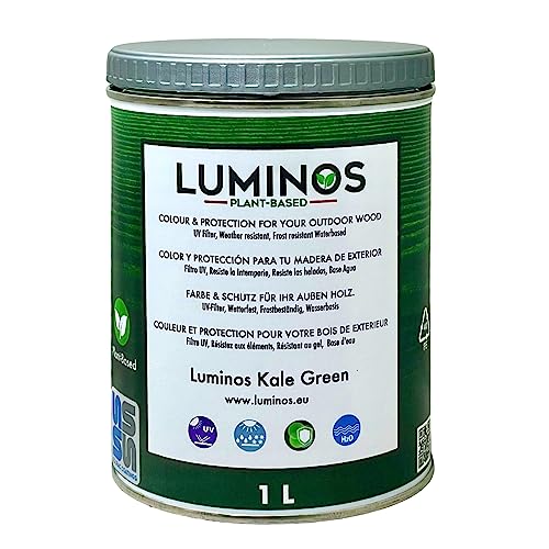 Luminos LUM1106- KALE GREEN - Biopolymer-Lasur auf Wasserbasis. Verwendung für Holz im Außenbereich - Grün Kale 1L von Solrac