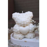 Geschenk | Gästegeschenk Nachhaltige Teddybärkerze Aus Rapswachs von LuminousBloomsDE