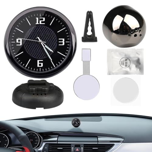 Autouhren zum Aufkleben auf das Armaturenbrett – leicht ablesbare Uhrzeit | Winzige Auto-Innenuhr, beleuchtetes Armaturenbrett- | Kleine Autouhr zum Aufkleben | Stilvolle kleine Uhr für Thanksgiv von Lumiscent