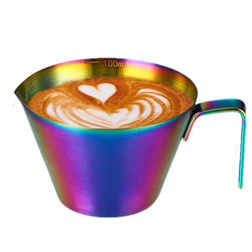 Espresso-Messbecher aus Metall, Espresso-Messbecher,Espresso-Shot-Tassen - Espressotasse aus Edelstahl, Espressozubehör aus Metall, Espresso-Shots-Tasse mit Henkel von Lumiscent