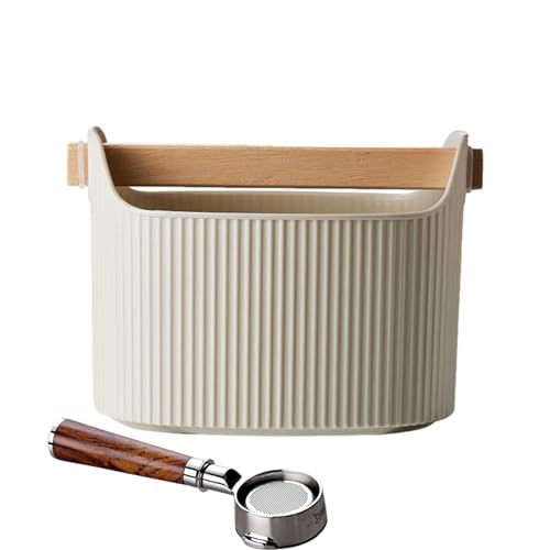 Leuchtender Espresso-Klopfkasten, stoßdämpfender, Rutschfester Mahlabfallbehälter mit 1300 ml Fassungsvermögen, Kaffeeklopfer-Espressoeimer, Kaffeesatz-Abschlagbehälter, Klopfkasten für Zuhause/Büro von Lumiscent