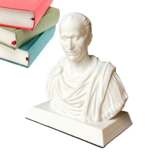 Lumiscent Julius Caesar Bleistifthalter, Statuetten-Bleistiftbecher aus Kunstharz, Skulptur-Desktop-Organizer, Caesar-Büste-Stifthalter, Stifthalterständer für Lehrer und Schüler von Lumiscent