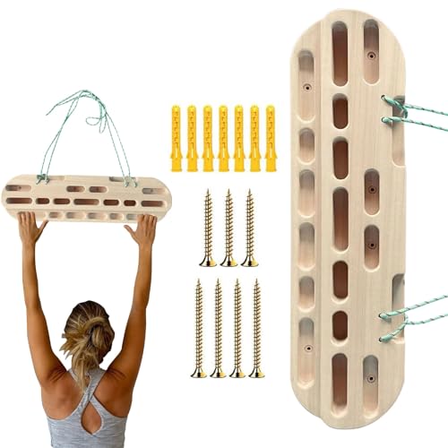 Lumiscent Kletter-Hangboard, Holz-Hangboard, leichtes Kletterbrett, Fingerstärkungs-Hangboard, Glatte Klimmzugstange für Fingerkrafttraining, Indoor-Übungen, Klimmzuggriff 55 x 15 x 4,5 cm von Lumiscent