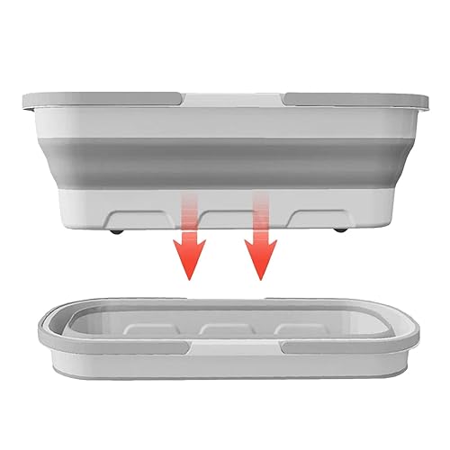 Lumiscent Mopp-Eimer, Wischeimer mit Rollen, Doppelgriffe, tragbar, zusammenklappbar, Mehrzweck-Reinigungseimer, rechteckiger Reinigungseimer, Gallonen-Wascheimer für die Reinigung von Mopp von Lumiscent