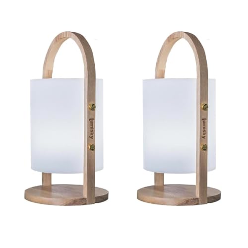 2er-Set kabellose dimmbare LED-Laternen H37CM 2x WOODY von Lumisky