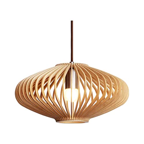 Lumisky Odetta Pendelleuchte aus Holz mit elektrischem Gestell E27, 36 cm, Durchmesser von Lumisky