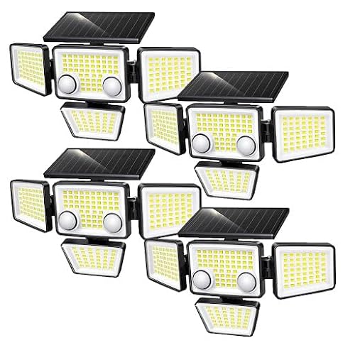 Lumisky Fairview Solar-Spots, 4 schwarze Köpfe, leistungsstarkes Weiß, schwenkbar, mit Bewegungsmelder, ideal für die Sicherung von Garten, Terrasse und Außenbereich Lumisky Fairview Solar-Spots, 4 schwarze Köpfe, leistungsstarkes Weiß, schwenkbar, mit Bewegungsmelder, ideal für die Sicherung von Garten, Terrasse und Außenbereich von Lumisky