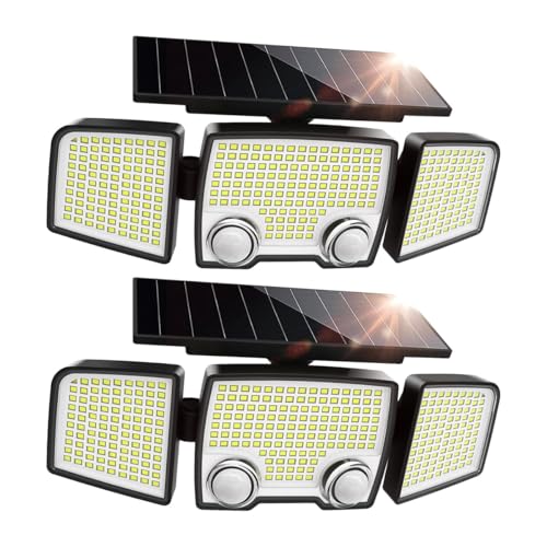 Lumisky Raylite Solar-Strahler mit 3 Köpfen, schwarz, leistungsstark, weiß, schwenkbar, mit Bewegungsmelder, ideal für die Sicherung von Garten, Terrasse und Außenbereich, 2 Stück Lumisky Raylite Solar-Strahler mit 3 Köpfen, schwarz, leistungsstark, weiß, schwenkbar, mit Bewegungsmelder, ideal für die Sicherung von Garten, Terrasse und Außenbereich, 2 Stück von Lumisky