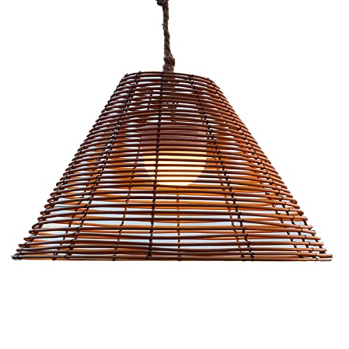 Nomadische Poly-Rattan-Aufhängung mit warmweißer/weißer dimmbarer LED-Schnur FUJY H24cm von Lumisky