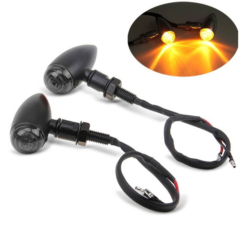 Lumitecs Blinker LED Blinker Motorrad # BL14 für Chopper mit E-Prüfzeichen getönt von Lumitecs