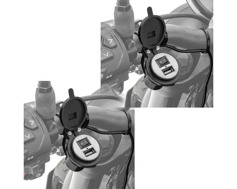Lumitecs Halter 2x 12V Motorrad USB Steckdose # US3 Spar-Set von Lumitecs