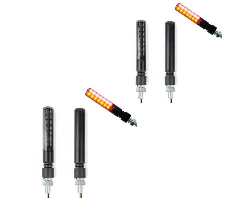 Lumitecs Halter 2x LED Blinker Motorrad # KP40 schwarz getönt mit E-Prüfzeichen und Br von Lumitecs
