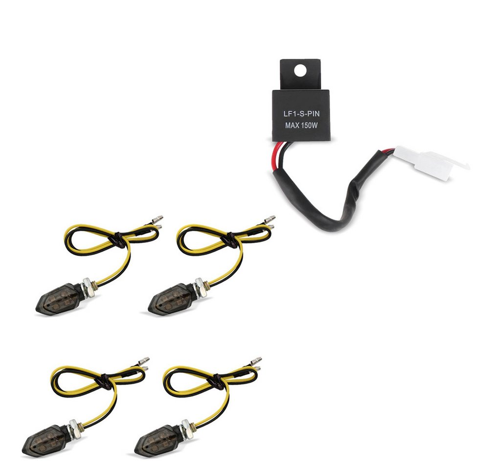 Lumitecs Halter 4x LED Blinker KP8 vorne-hinten getönt + Blinker Relais passend für Tr von Lumitecs