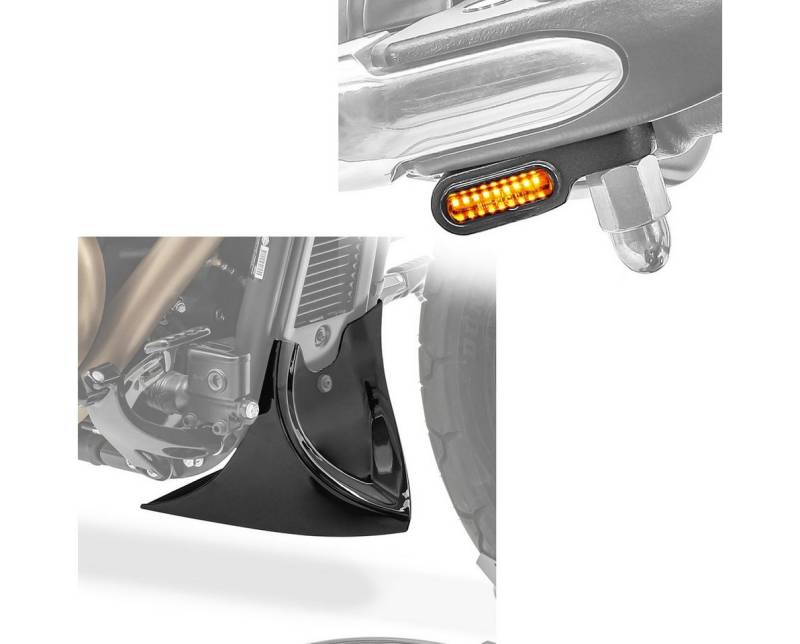 Lumitecs Halter Bugspoiler Motorspoiler + LED Lenkerblinker Blinker XS getönt von Lumitecs